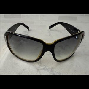 VERSACE MOD 4071 541/8G 65{}15 120 BLACK & YELLOW SHIELD SUNGLASSES w/ CASE
